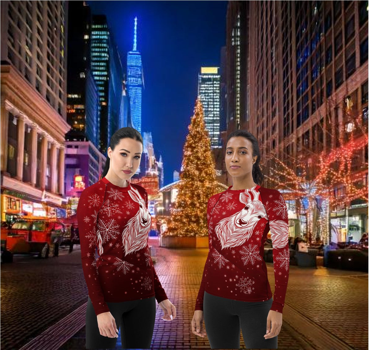 christmas-red-pullover-sweater-like-top-jumper-reindeer-snowflakes-christmas-party-outfit-wickedyo 4